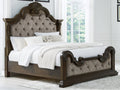 Maylee Dark Brown Queen Upholstered Bed