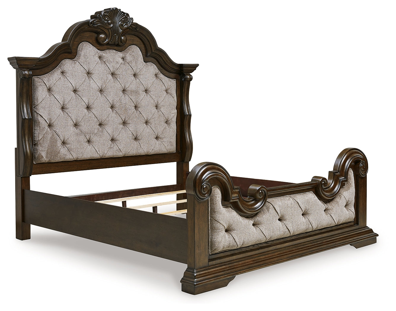 Maylee Dark Brown Queen Upholstered Bed