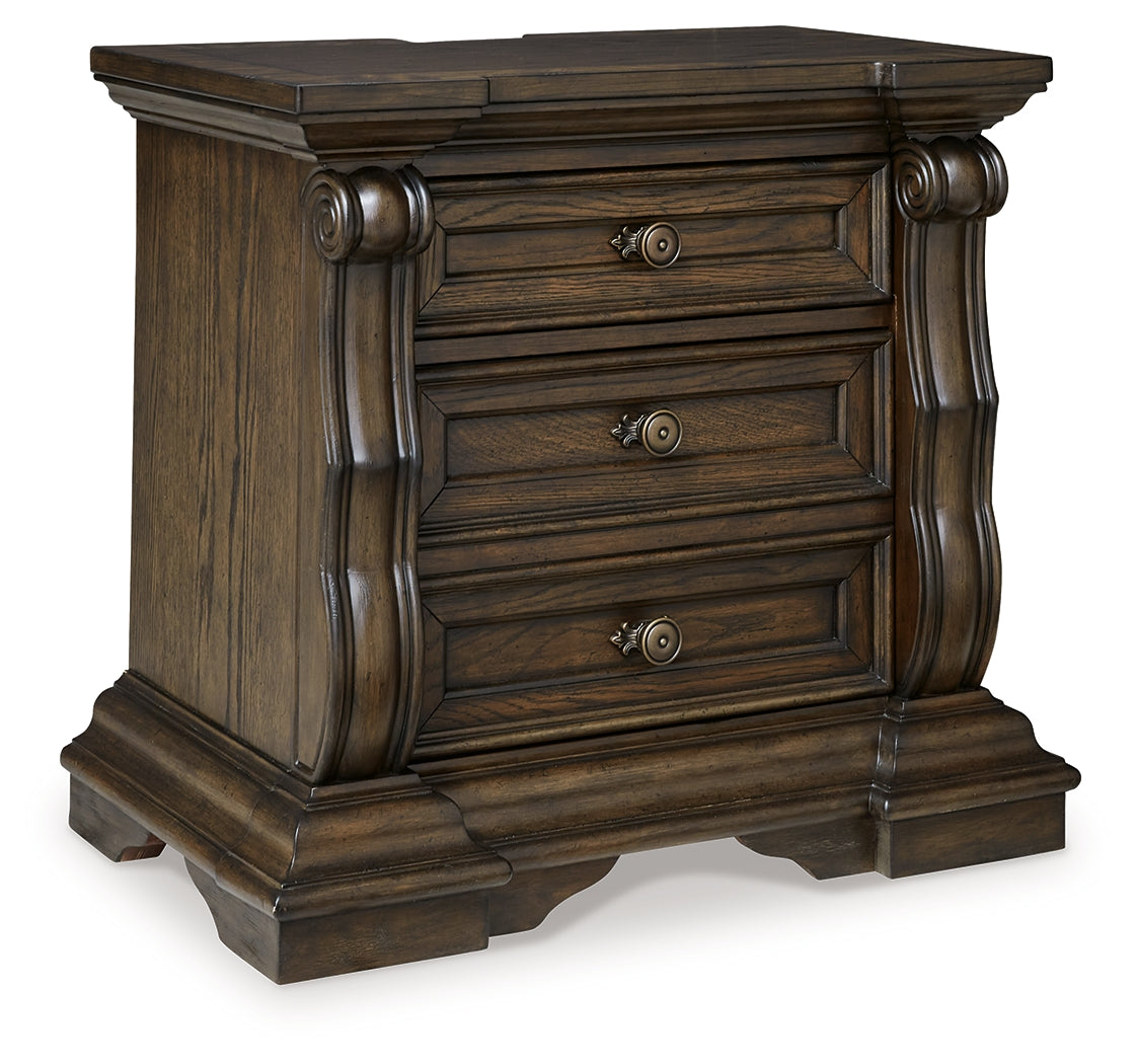 Maylee Queen Upholstered Panel Bedroom Set, Dark Brown
