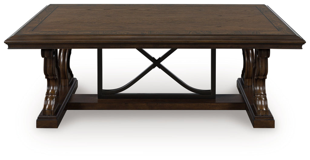Maylee Dark Brown Rectangular Cocktail Table