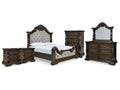 Maylee King Upholstered Bed & Dresser & Mirror & Chest & 2 Nightstands