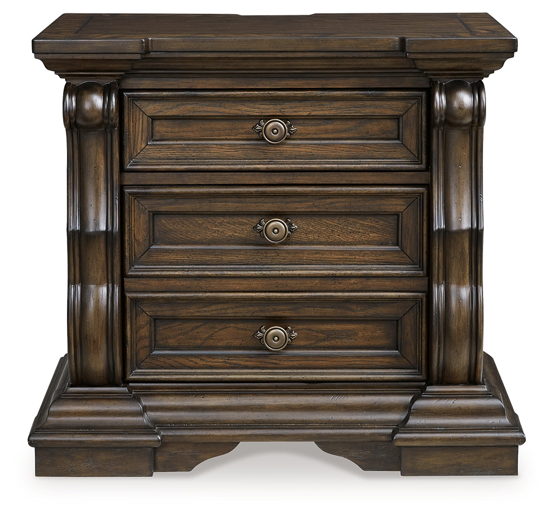 Maylee King Upholstered Bed, Dresser, Mirror and 2 Nightstands