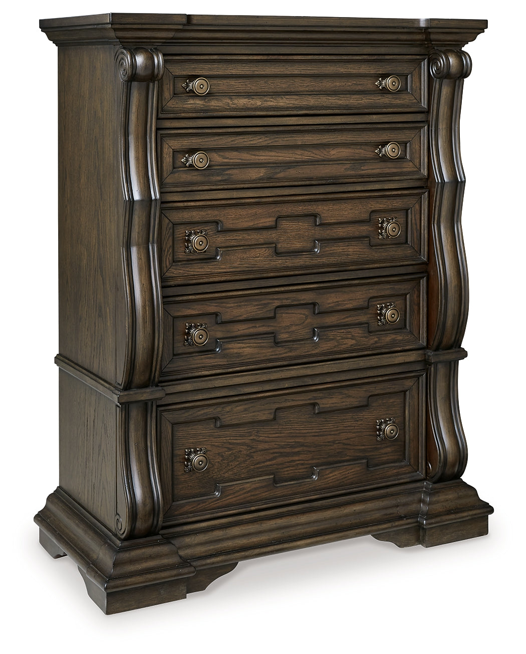 Maylee Queen Upholstered Bed, Dresser, Chest and Nightstand