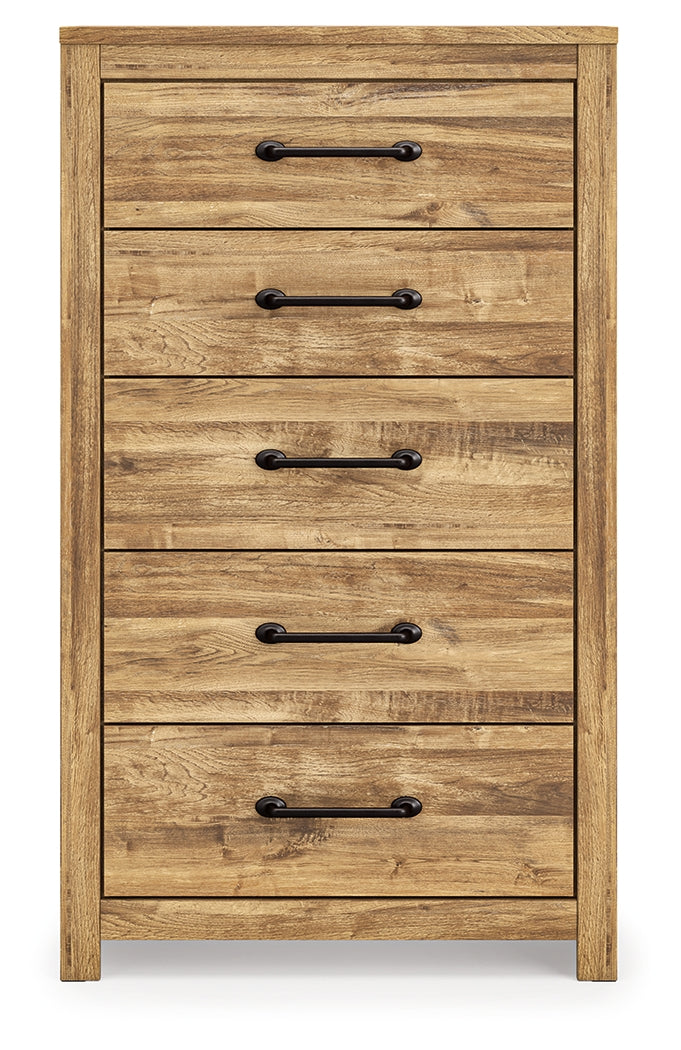 Maystonna Brown Five Drawer Chest