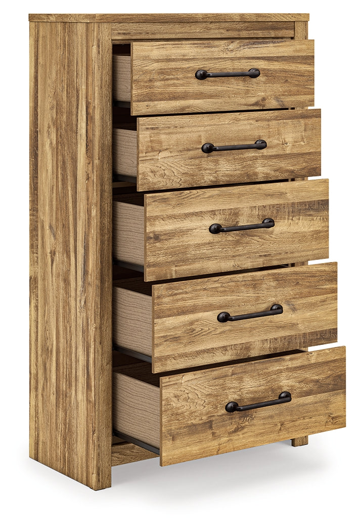 Maystonna Brown Five Drawer Chest