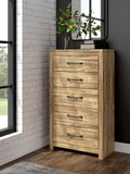 Maystonna Brown Five Drawer Chest