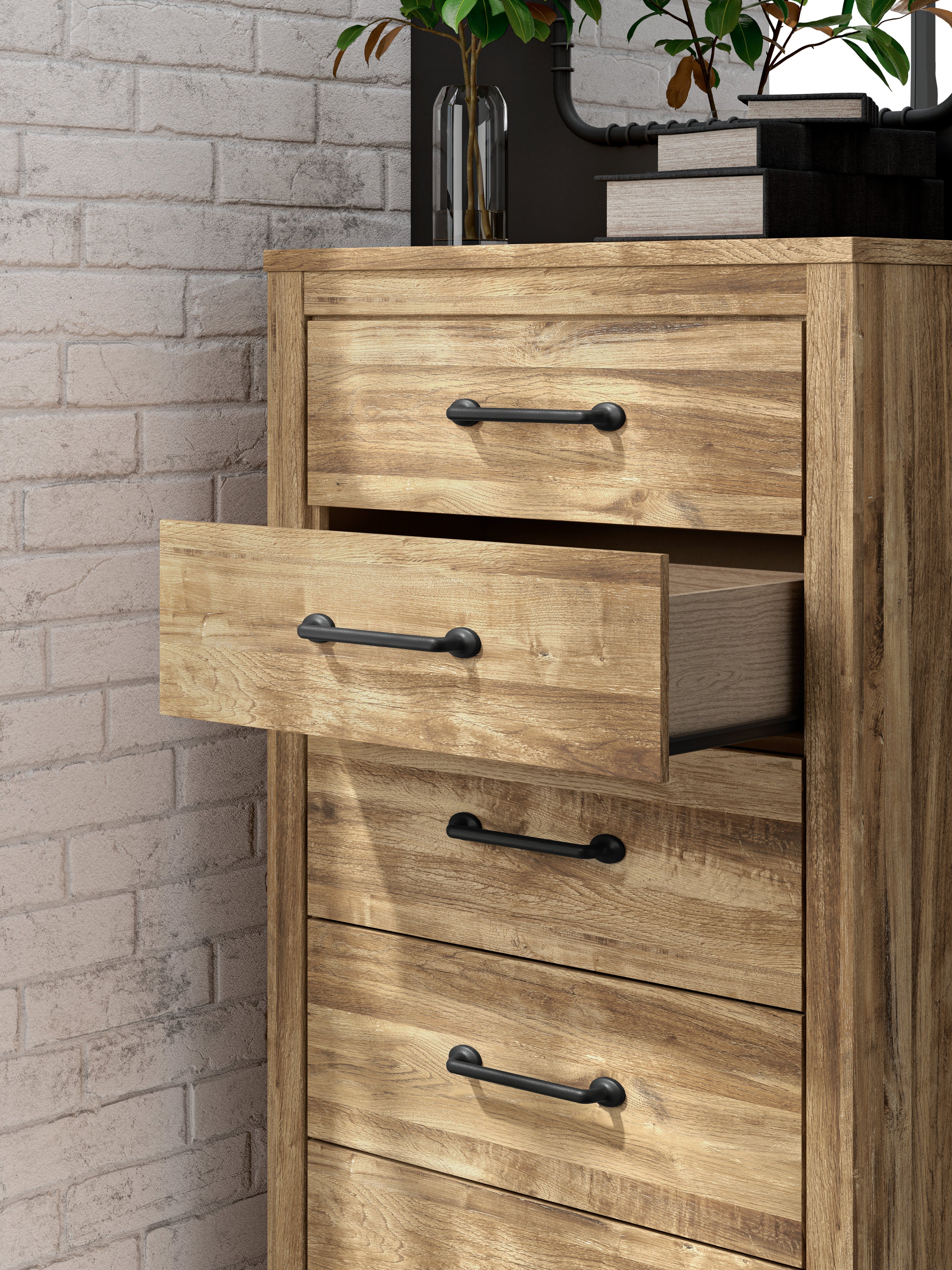 Maystonna Brown Five Drawer Chest