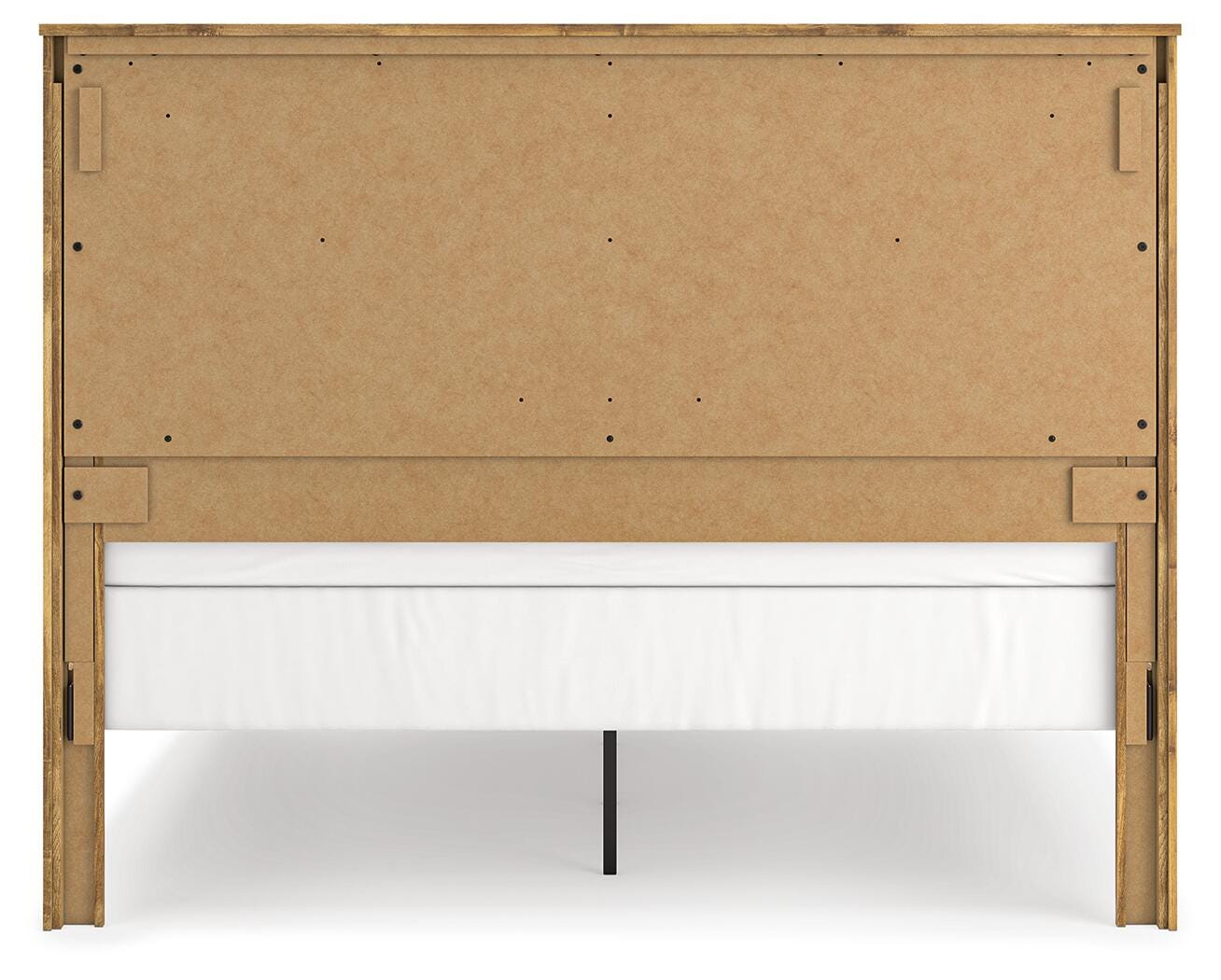 Maystonna King Crossbuck Panel Bed, Dresser, Mirror and Nightstand, Brown