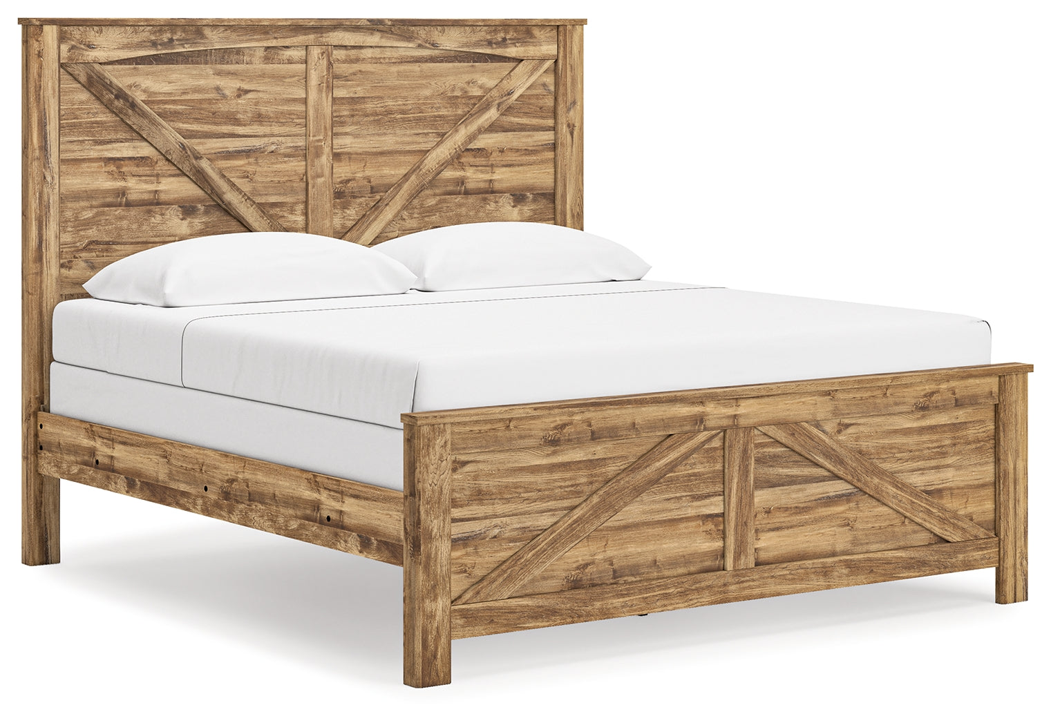 Maystonna Brown King Crossbuck Panel Bed