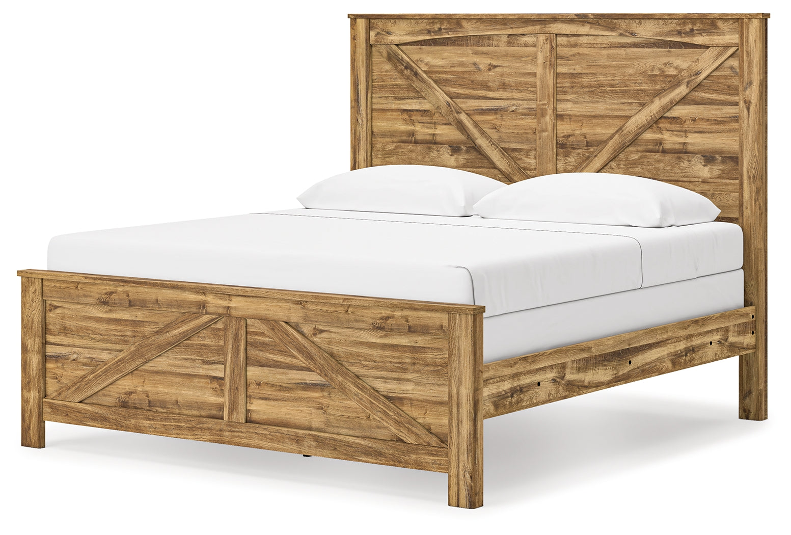 Maystonna Brown King Crossbuck Panel Bed