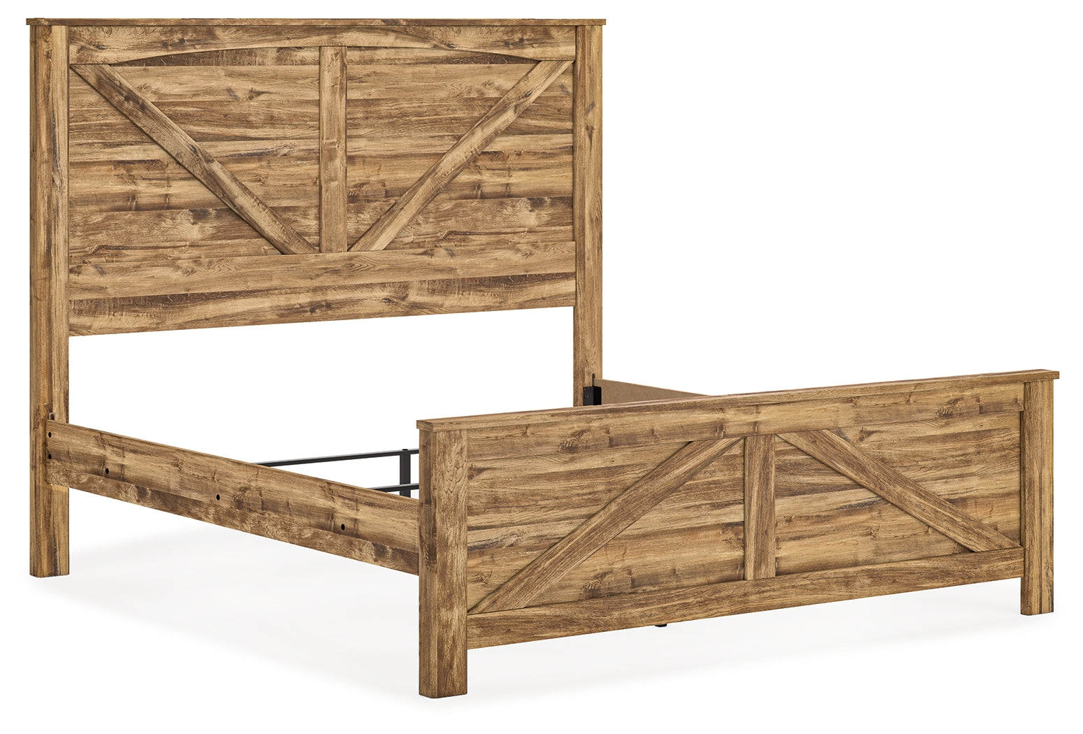 Maystonna Brown King Crossbuck Panel Bed