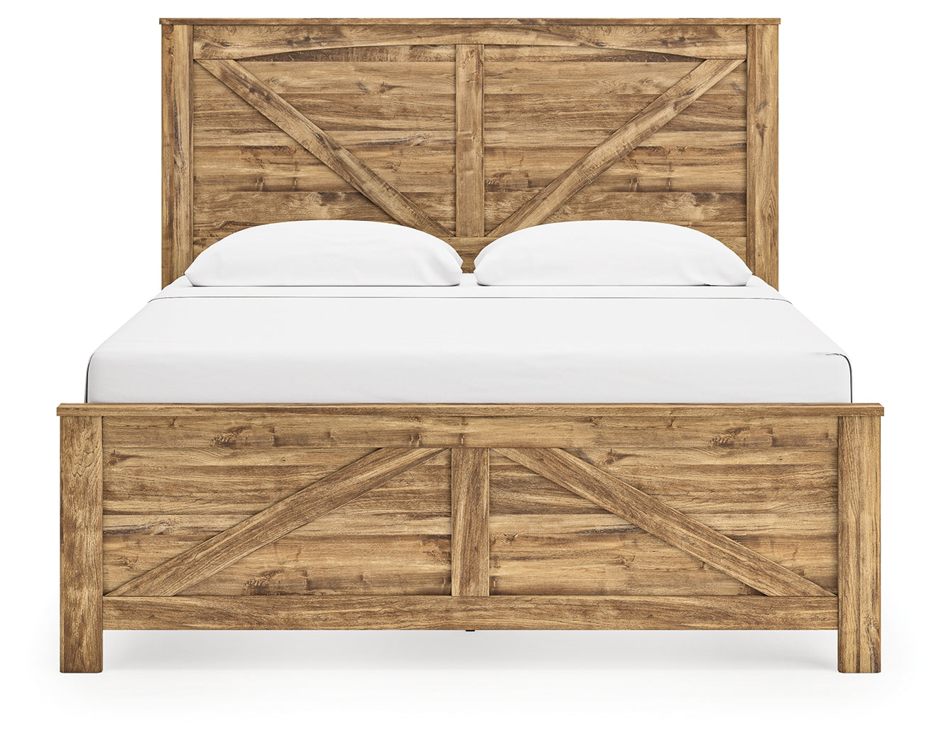 Maystonna Brown King Crossbuck Panel Bed