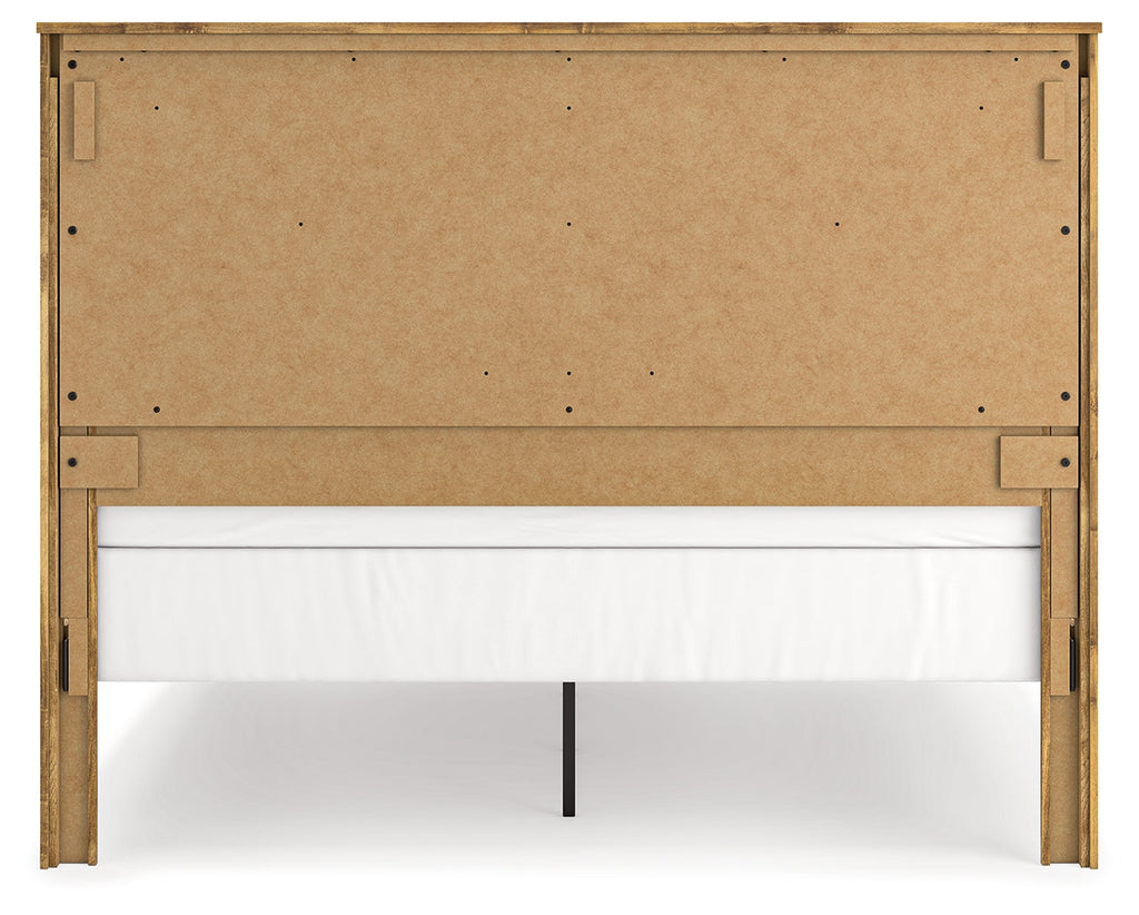 Maystonna Brown King Crossbuck Panel Bed