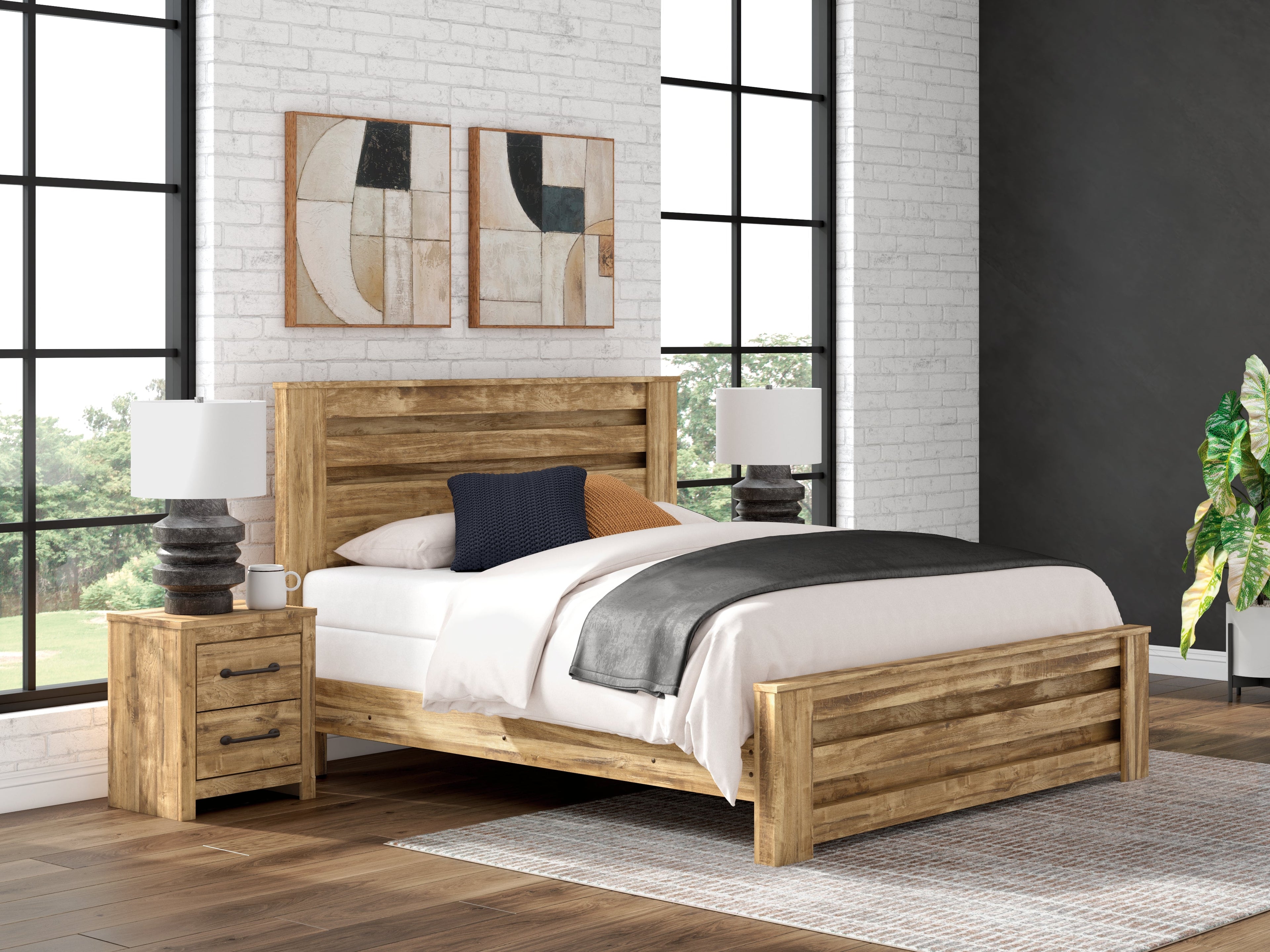 Maystonna Brown King Panel Bed