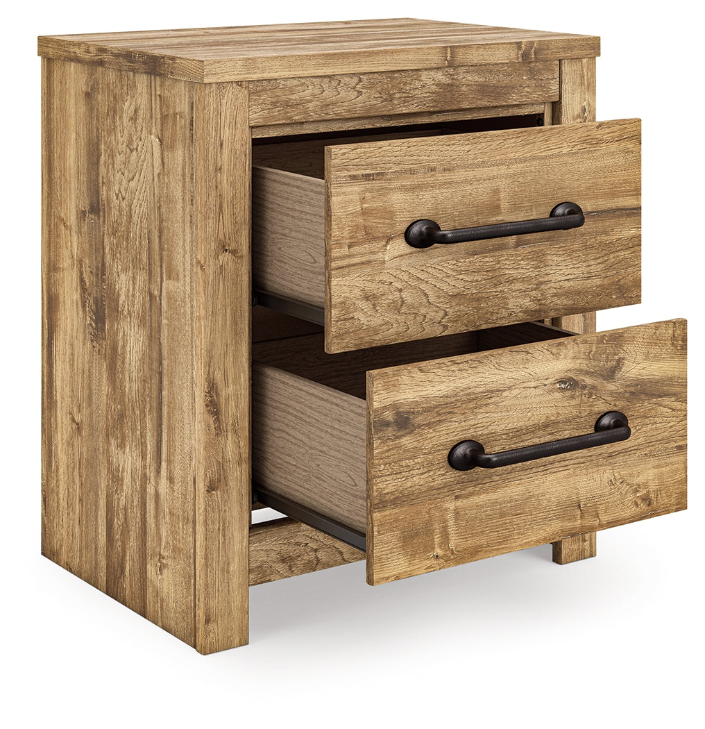 Maystonna Queen Crossbuck Panel Bed, Dresser, Mirror and Nightstand, Brown