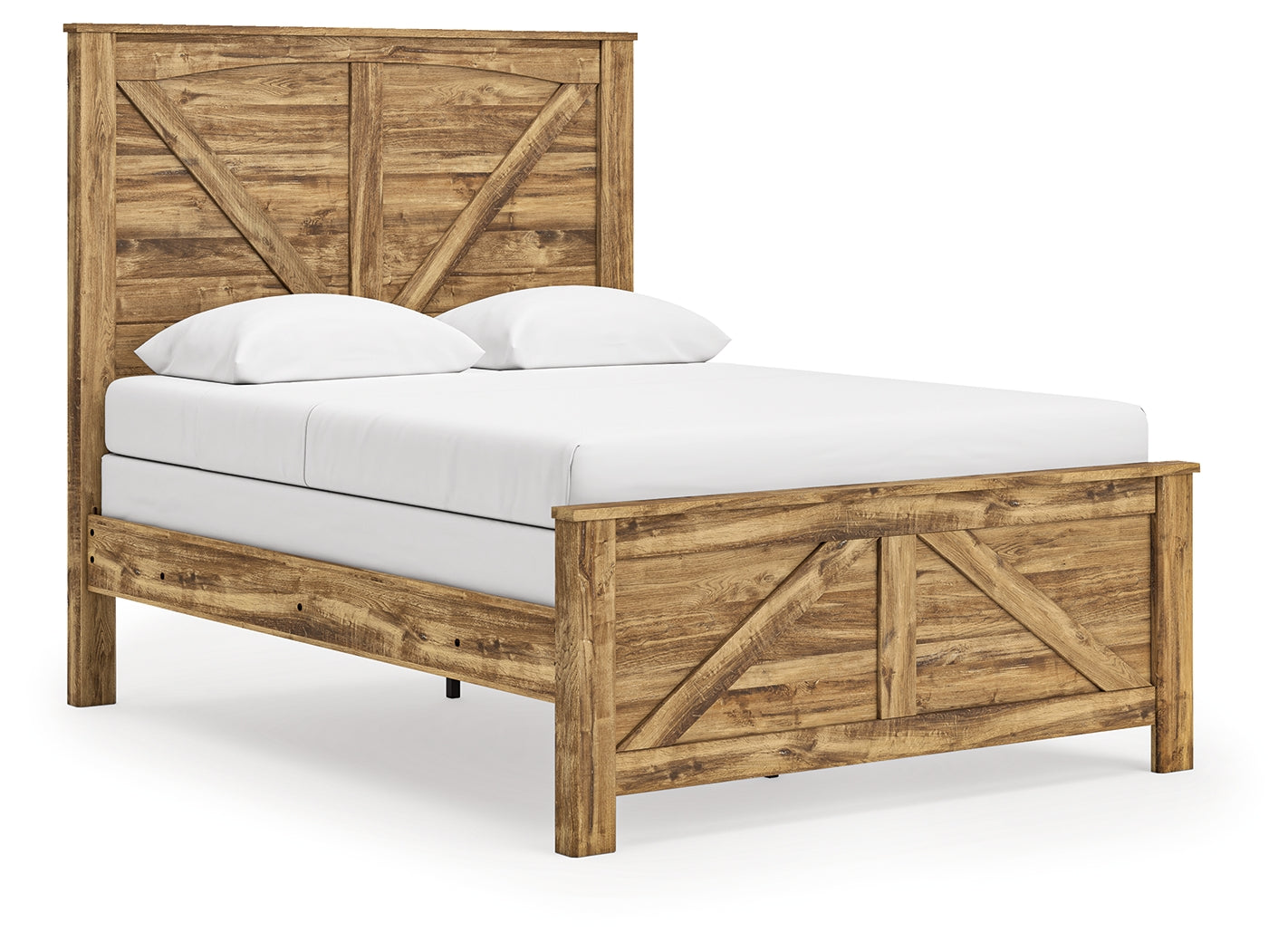 Maystonna Brown Queen Crossbuck Panel Bed