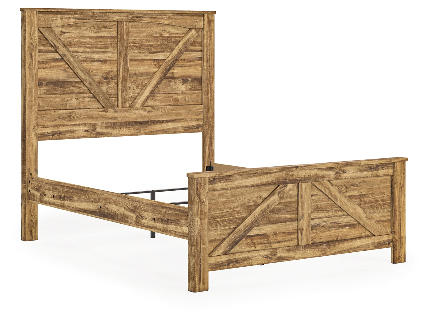 Maystonna Brown Queen Crossbuck Panel Bed