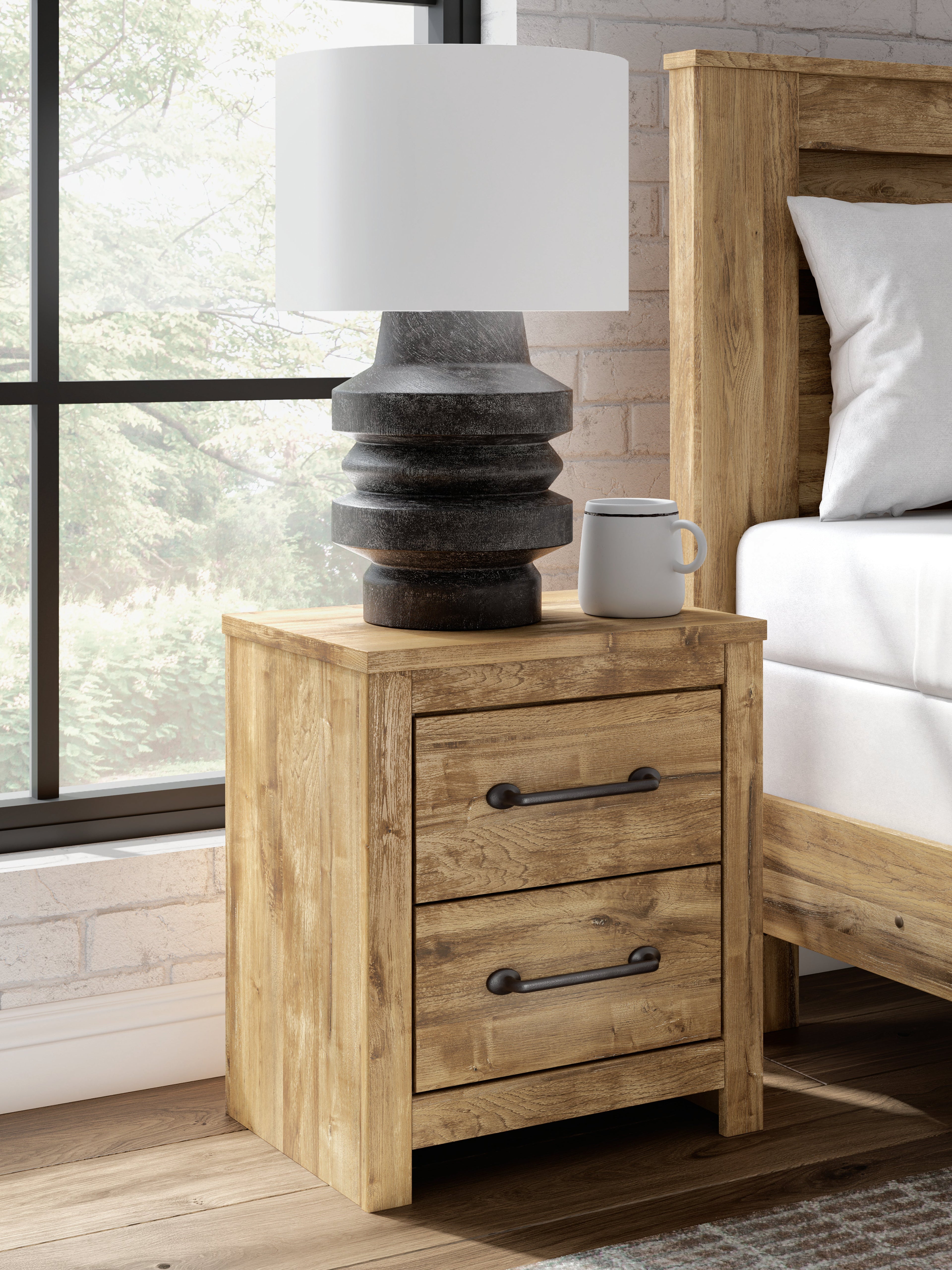 Maystonna Brown Two Drawer Night Stand