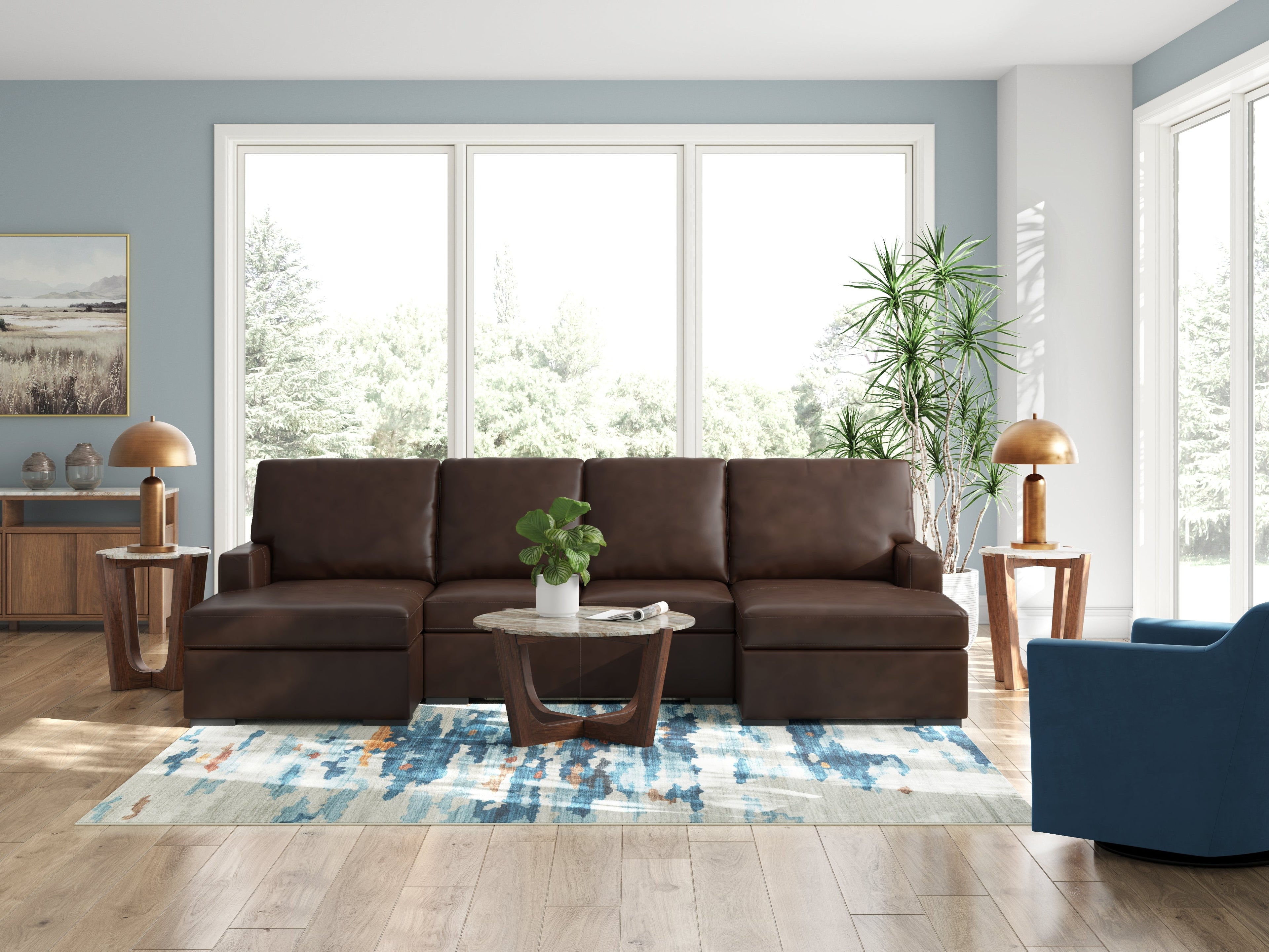 McDowlan Coffee 3-Piece Sectional with Double Chaise