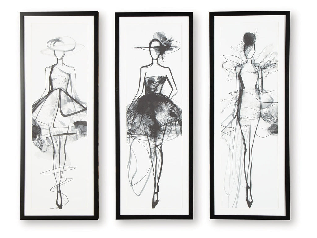Mckerrick Black/White Wall Art Set (Set of 3)