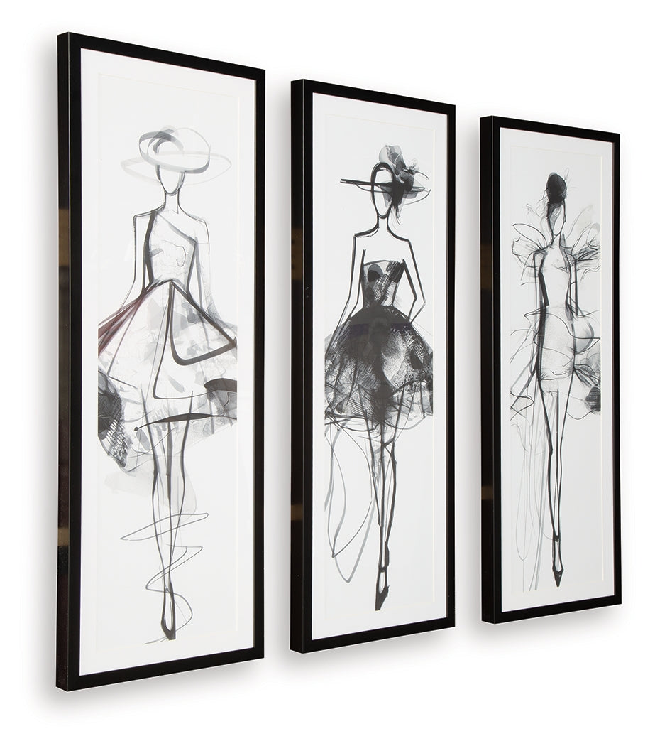 Mckerrick Black/White Wall Art Set (Set of 3)