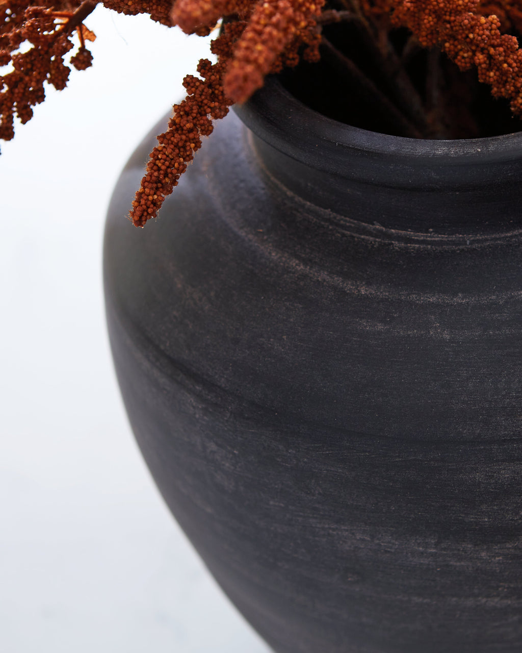 Meadie Distressed Black Vase