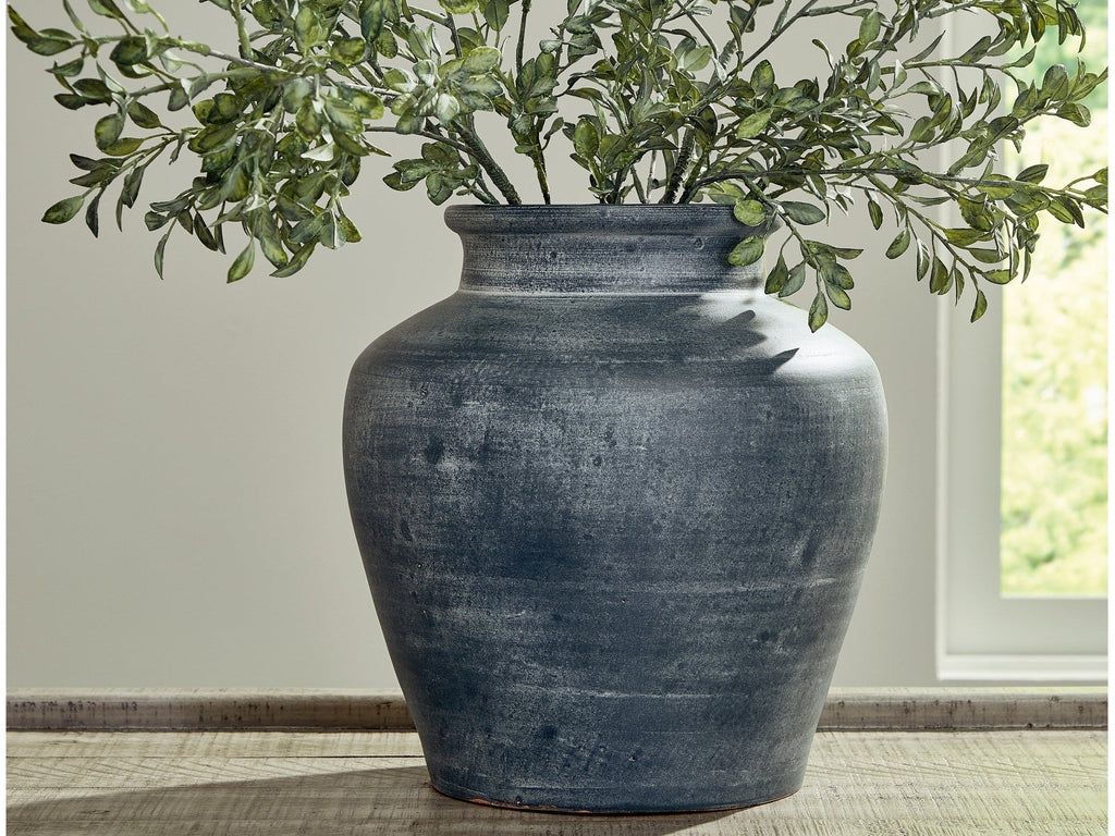 Meadie Distressed Blue Vase 12"