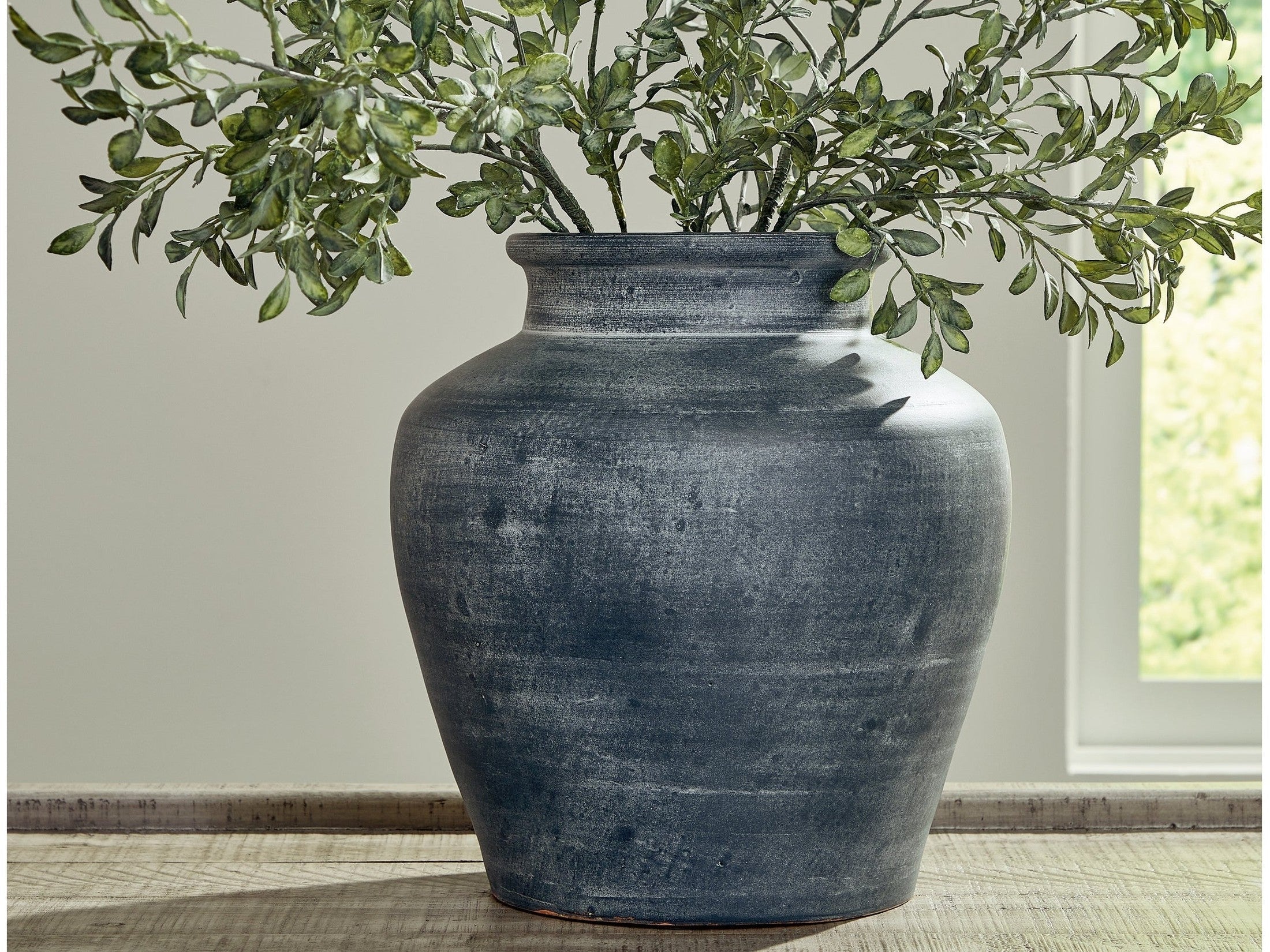 Meadie Distressed Blue Vase 12"