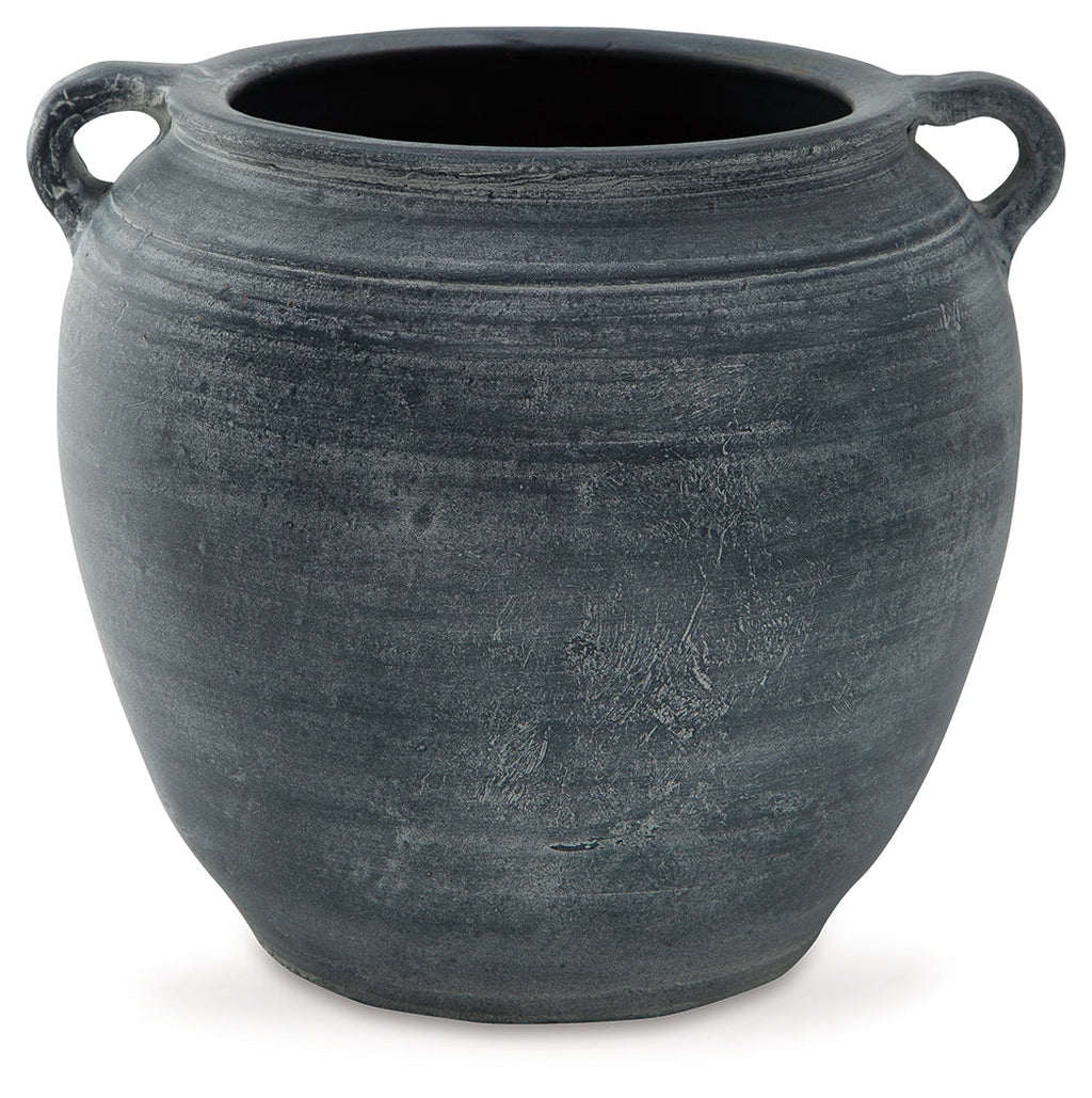 Meadie Distressed Blue Vase 8"