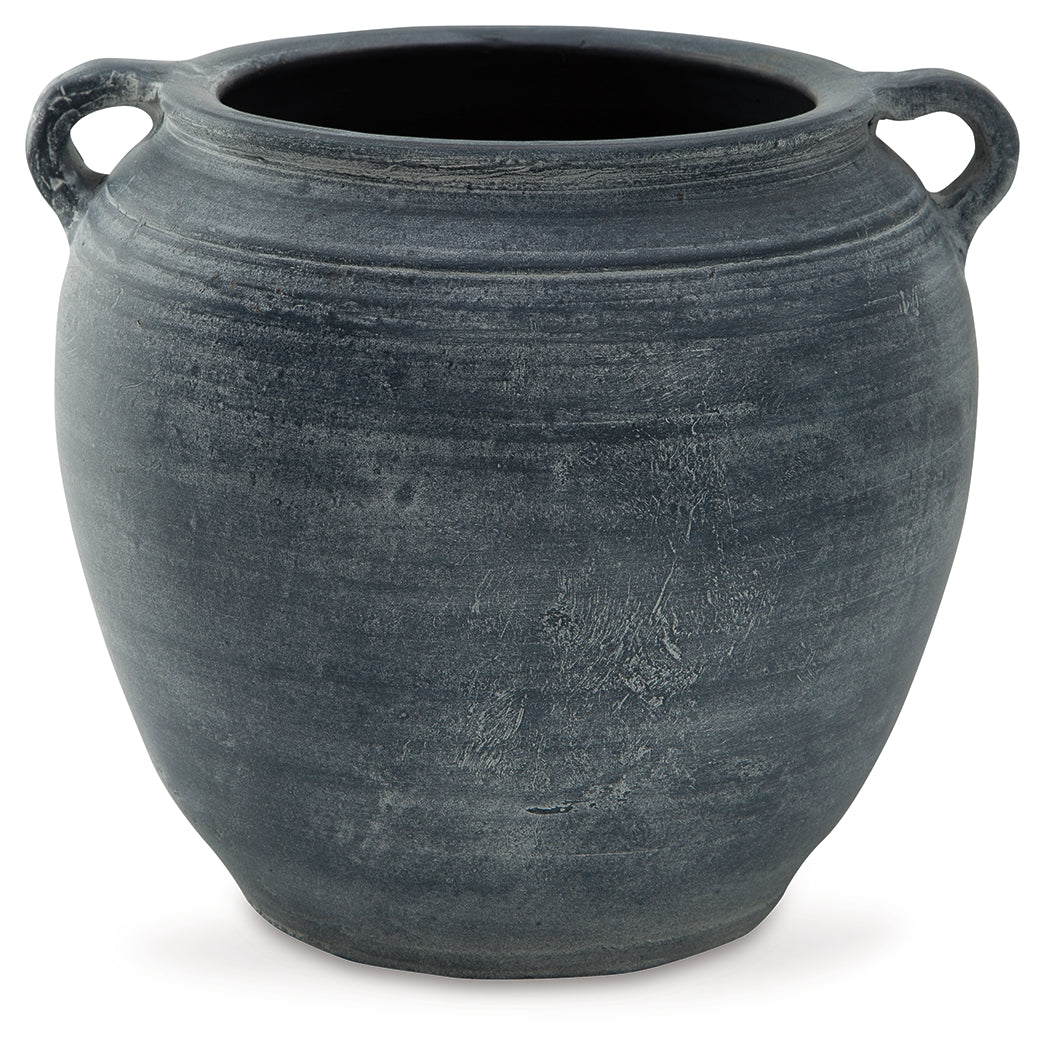 Meadie Distressed Blue Vase 8"