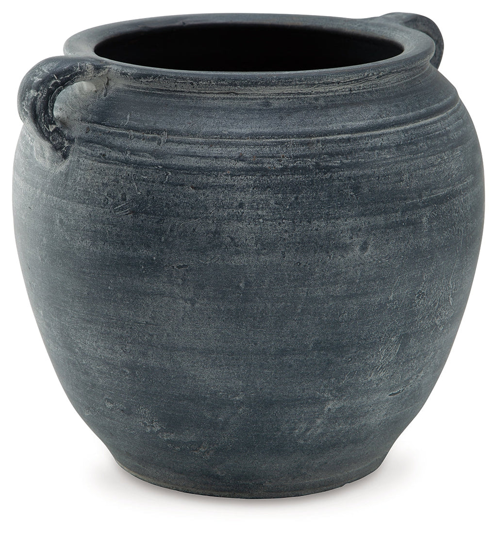 Meadie Distressed Blue Vase 8"