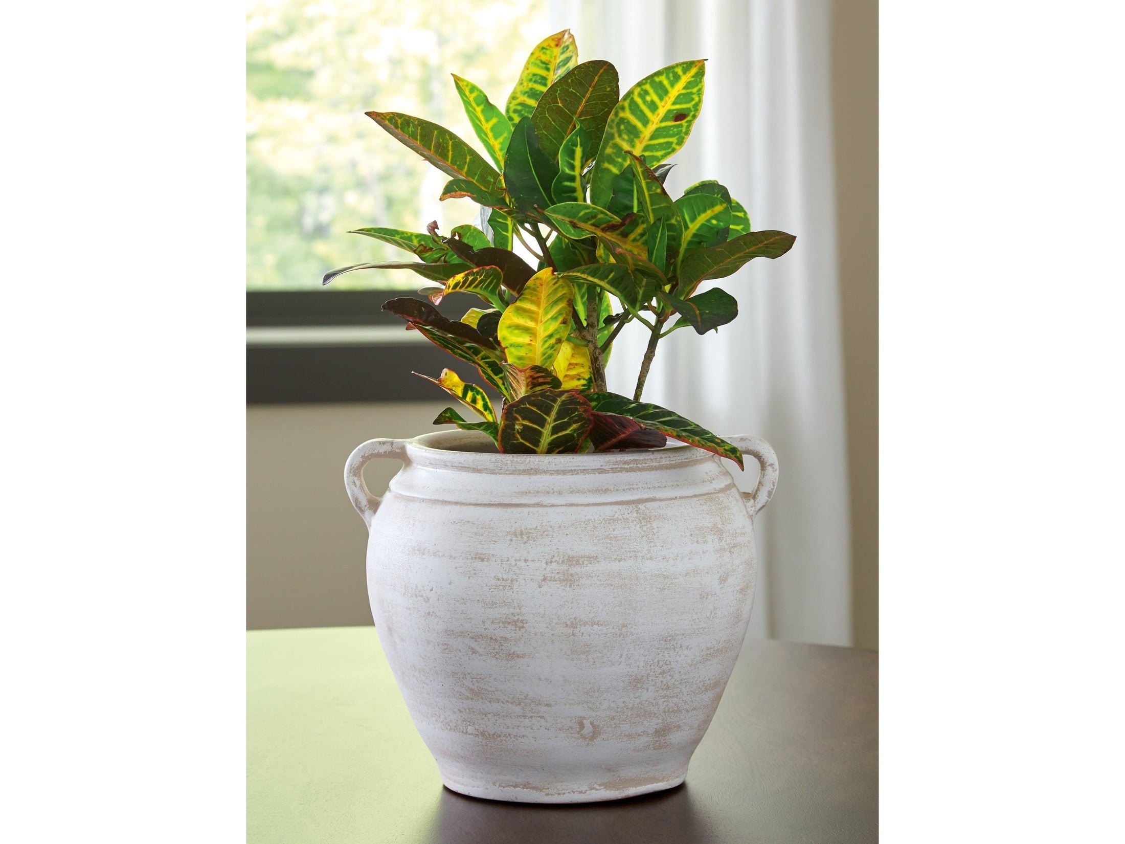 Meadie Distressed White Vase