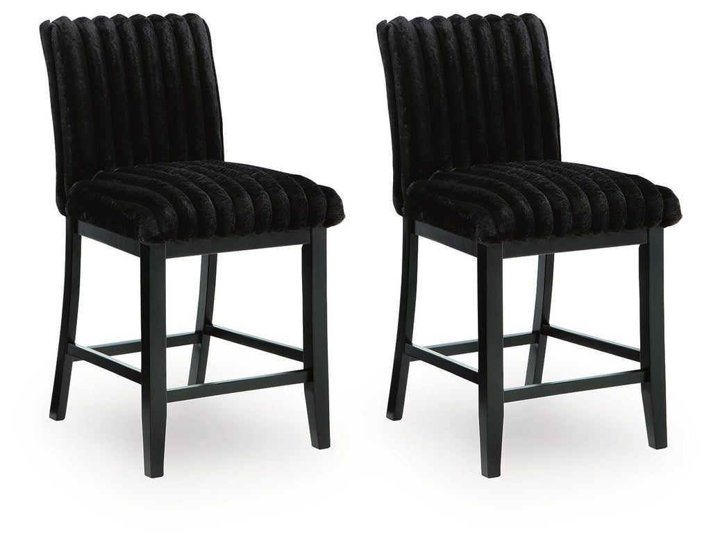 Mervannie Black Counter Height Barstool (Set of 2)