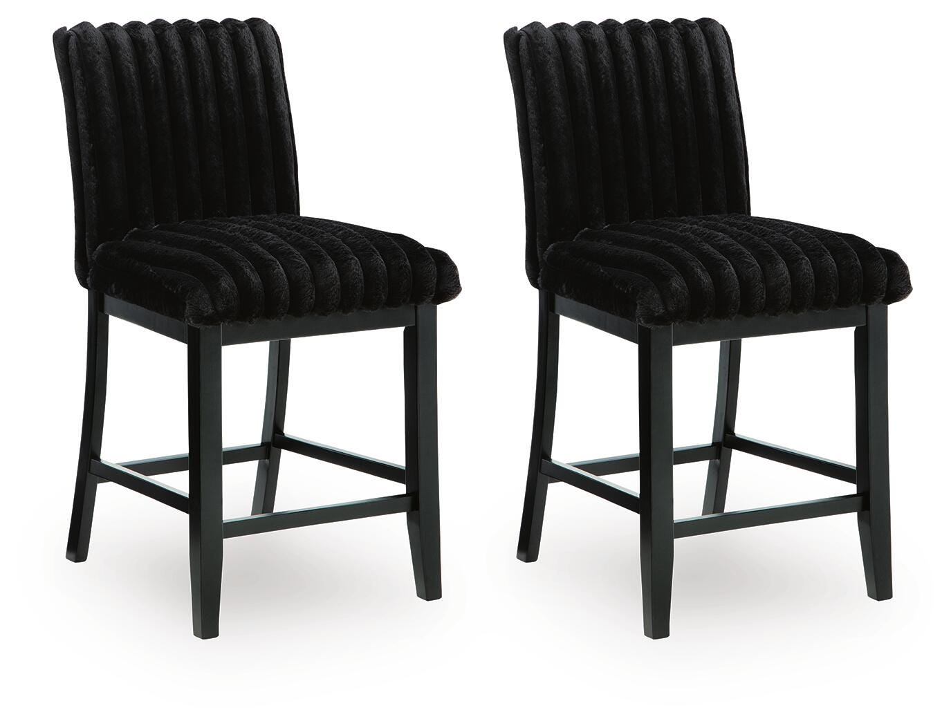 Mervannie Black Counter Height Barstool (Set of 2)