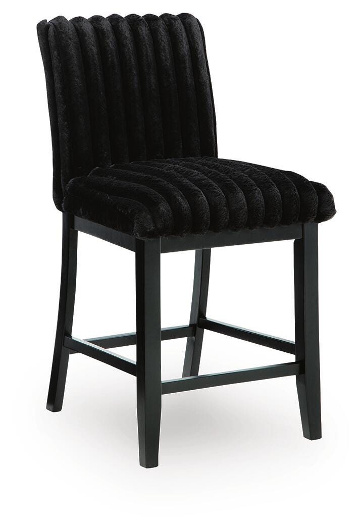 Mervannie Black Counter Height Barstool (Set of 2)