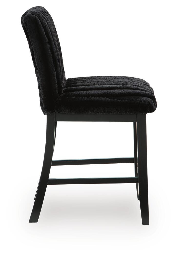 Mervannie Black Counter Height Barstool (Set of 2)