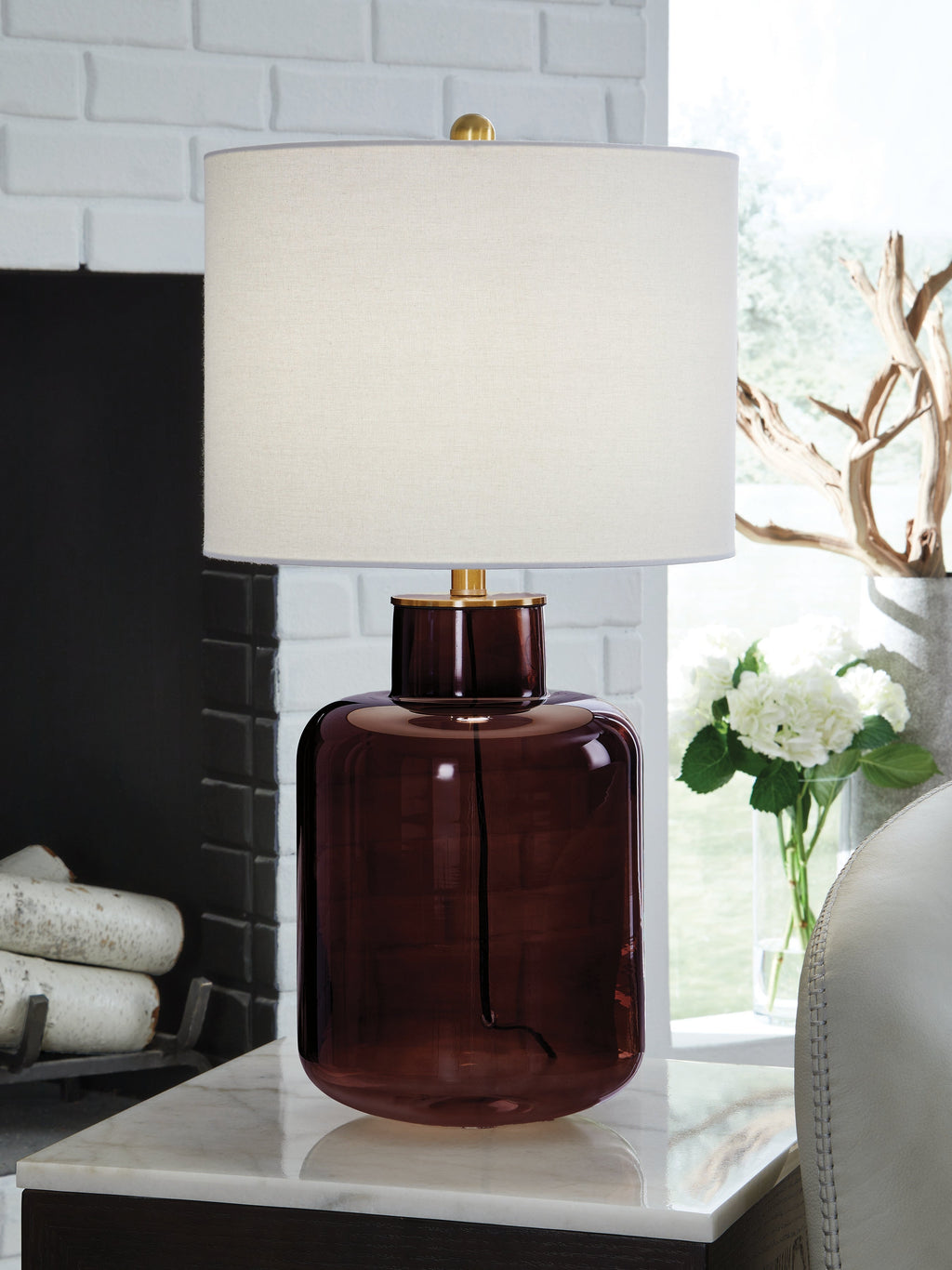 Mette Brown/Gold Glass Table Lamp (1/CN)