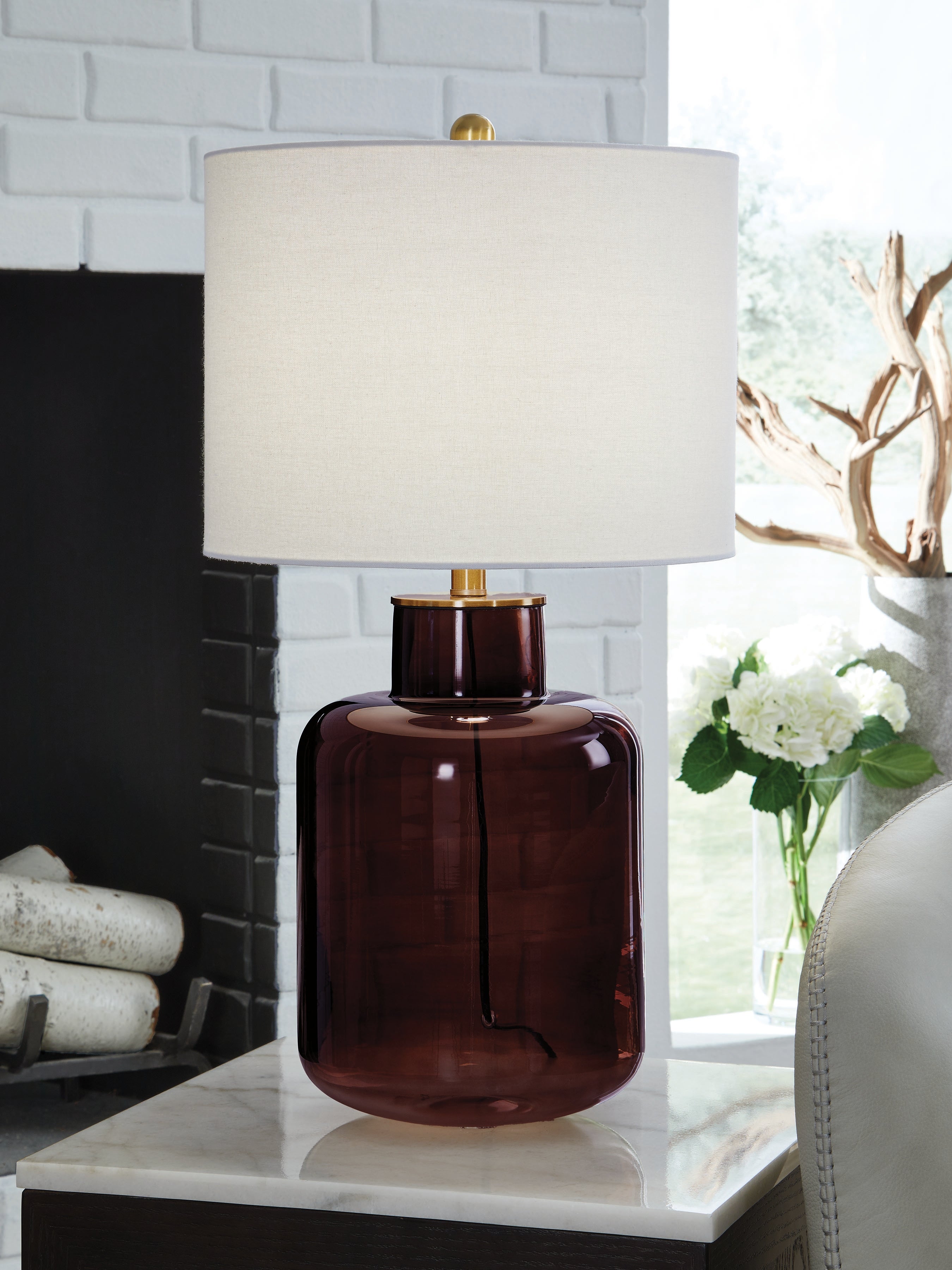 Mette Brown/Gold Glass Table Lamp (1/CN)