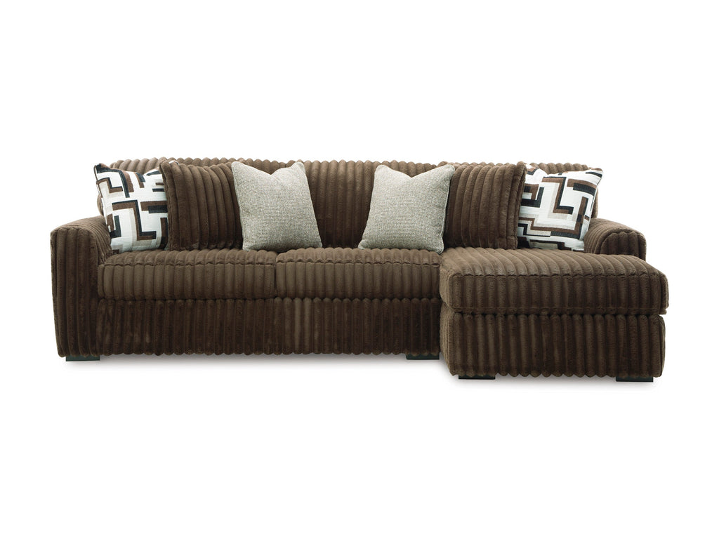 Midnight-Madness Chocolate 2-Piece RAF Sectional Sofa with Chaise