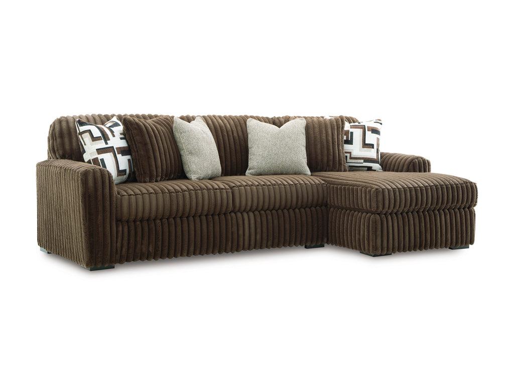 Midnight-Madness Chocolate 2-Piece RAF Sectional Sofa with Chaise