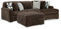 Midnight-Madness Chocolate 2-Piece Sectional and Ottoman