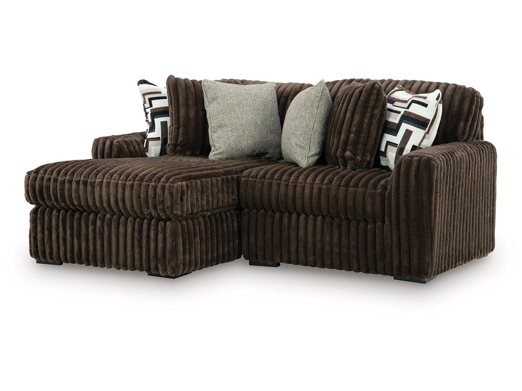 Midnight-Madness Chocolate 2-Piece Sectional with Left Chaise