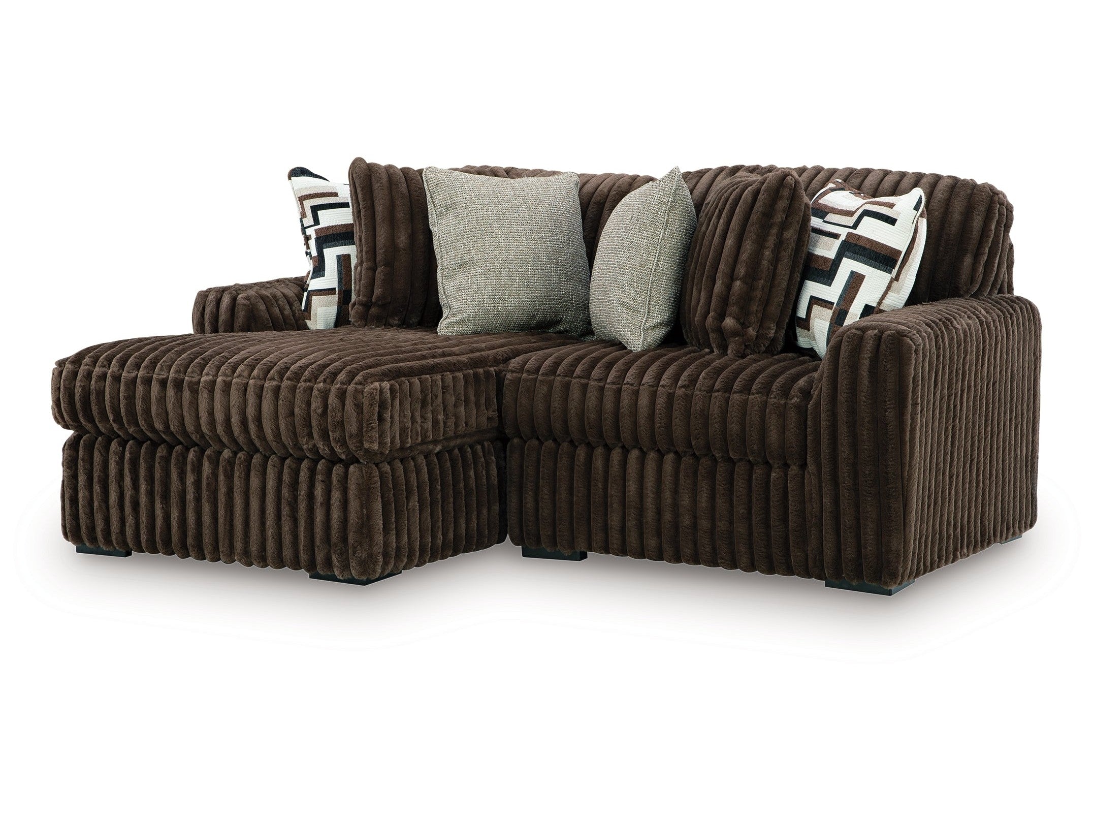 Midnight-Madness Chocolate 2-Piece Sectional with Left Chaise