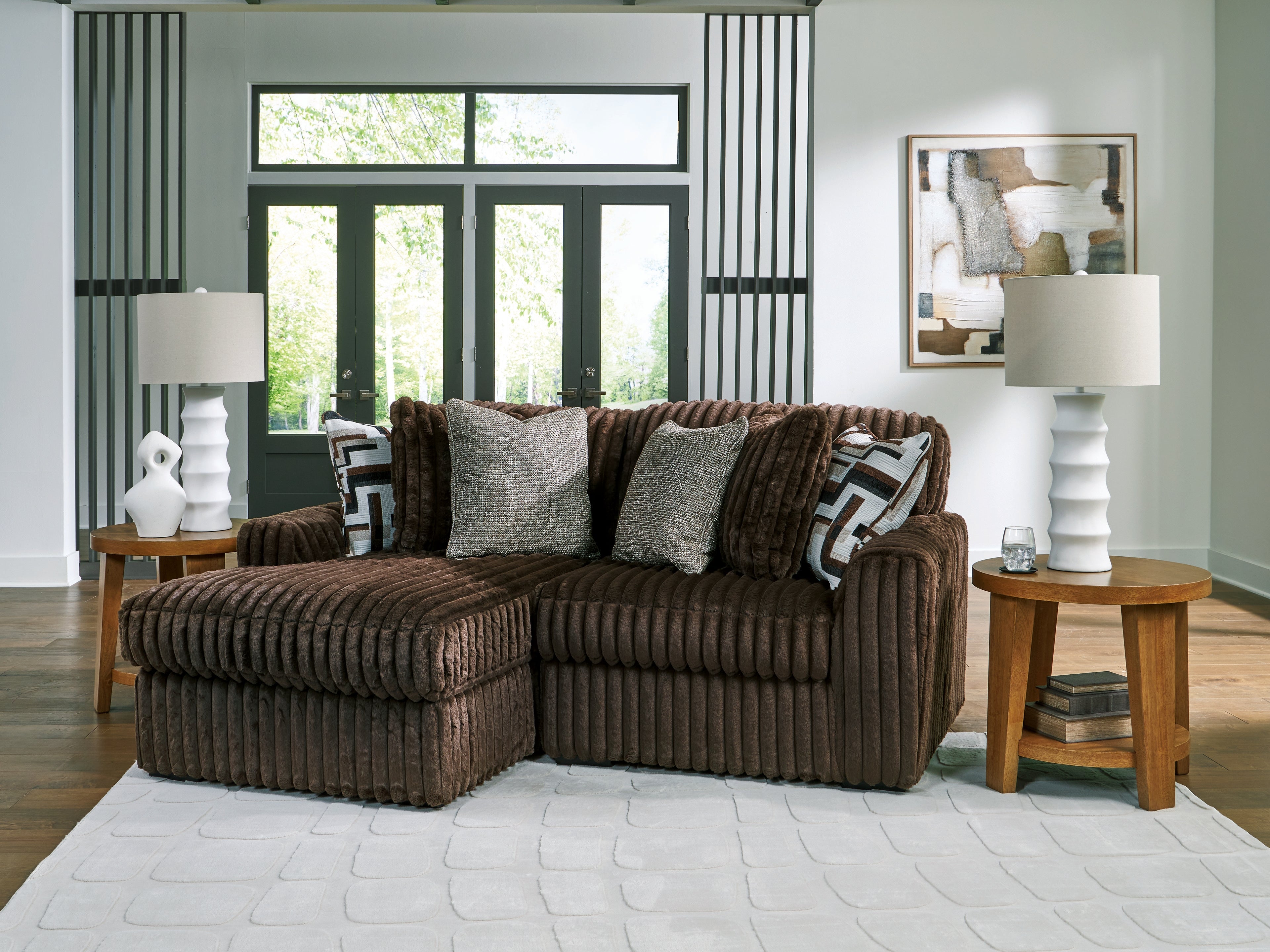Midnight-Madness Chocolate 2-Piece Sectional with Left Chaise