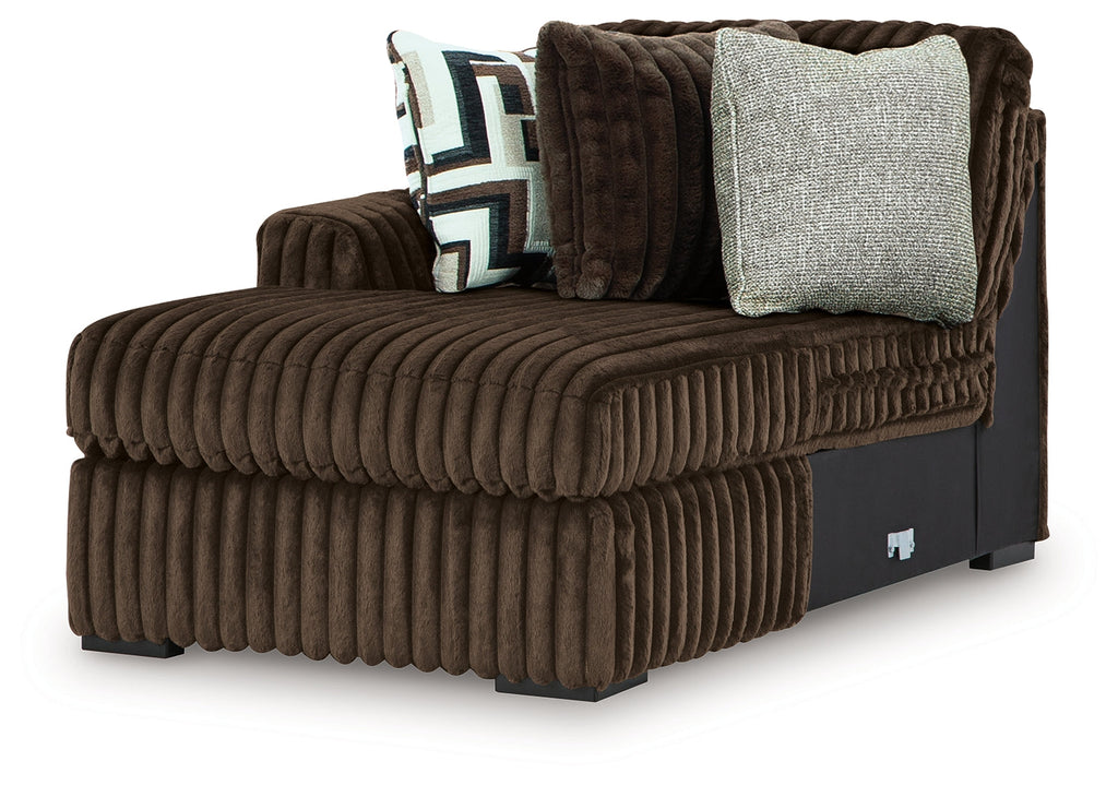 Midnight-Madness Chocolate 3-Piece Sectional with Chaise
