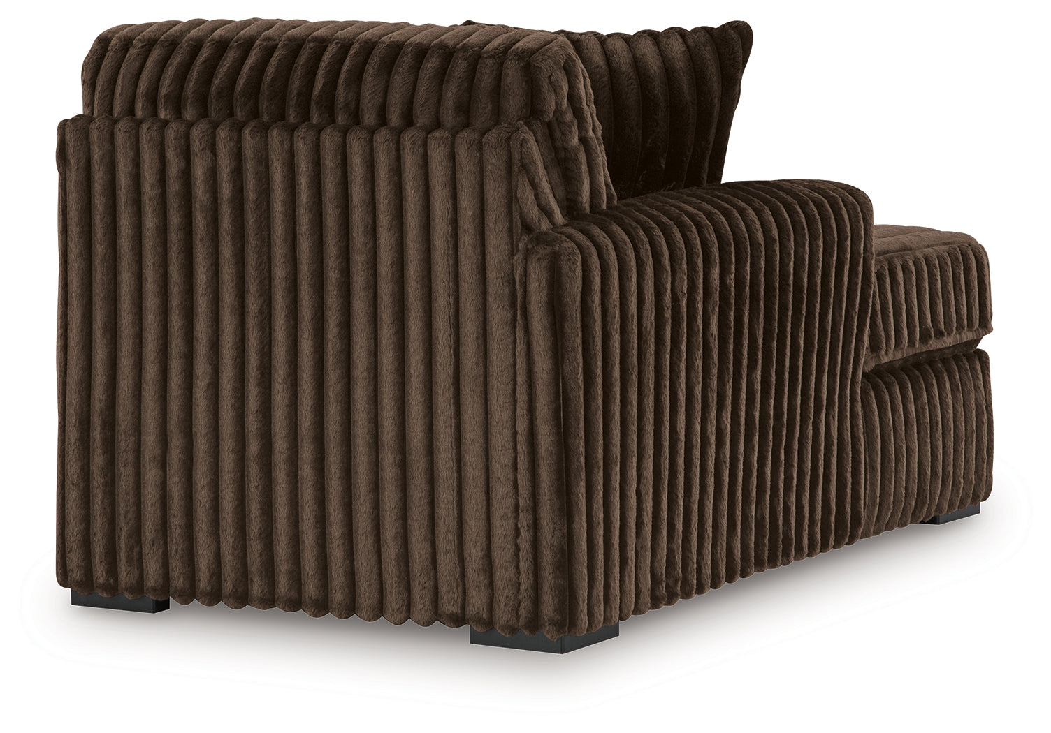 Midnight-Madness Chocolate 3-Piece Sectional with Chaise and Ottoman