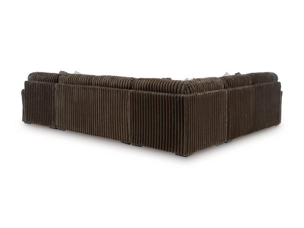 Midnight-Madness Chocolate 4-Piece RAF Sectional with Chaise