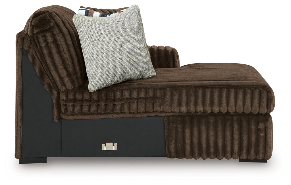 Midnight-Madness Chocolate 4 Pc Sectional and Accent Ottoman