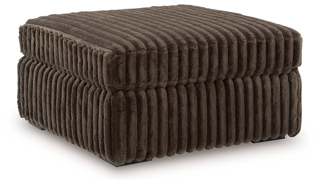 Midnight-Madness Chocolate 4 Pc Sectional and Accent Ottoman
