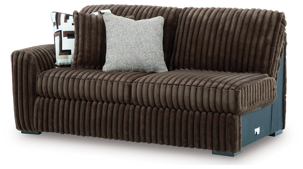 Midnight-Madness Chocolate 4 Pc Sectional and Accent Ottoman